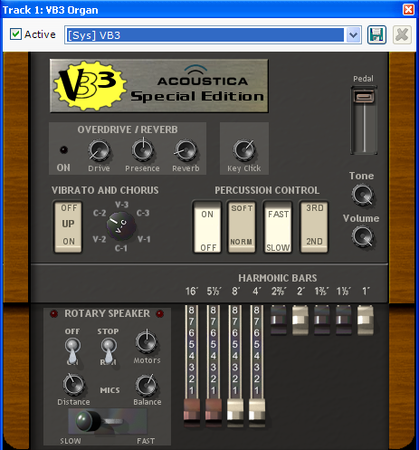 Acoustica Mixcraft 4 VB3 Organ