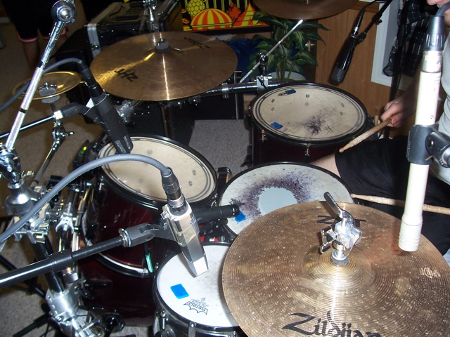Closer view of the mics